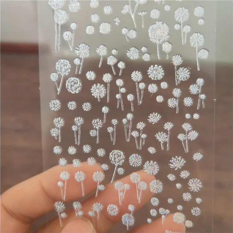 

6*5 см Набор стикеров для ногтей смешанный дизайн 16 шт наклейки цветок/Кактус/Одуванчик 2019 Серебряная наклейка s лазер для украшения ногтей nl47