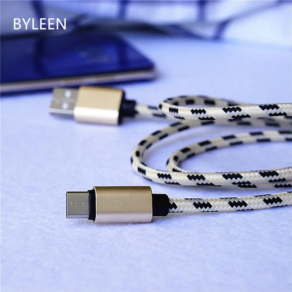 Byleen USB Тип C зарядное устройство 25 см короткое 1/2/3 м длинная нейлоновая линия для