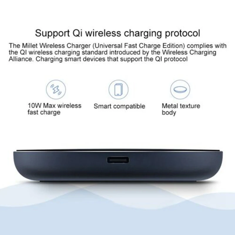 Оригинальное Беспроводное зарядное устройство Xiaomi для Samsung Smart Output QI стандартное