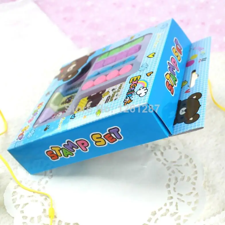 2014 New Arrival Time-limited Yz-381/br Children's Toy Stamp Rabbit And Bear Shape Rubber Set Funny Kids Free Shipping | Канцтовары