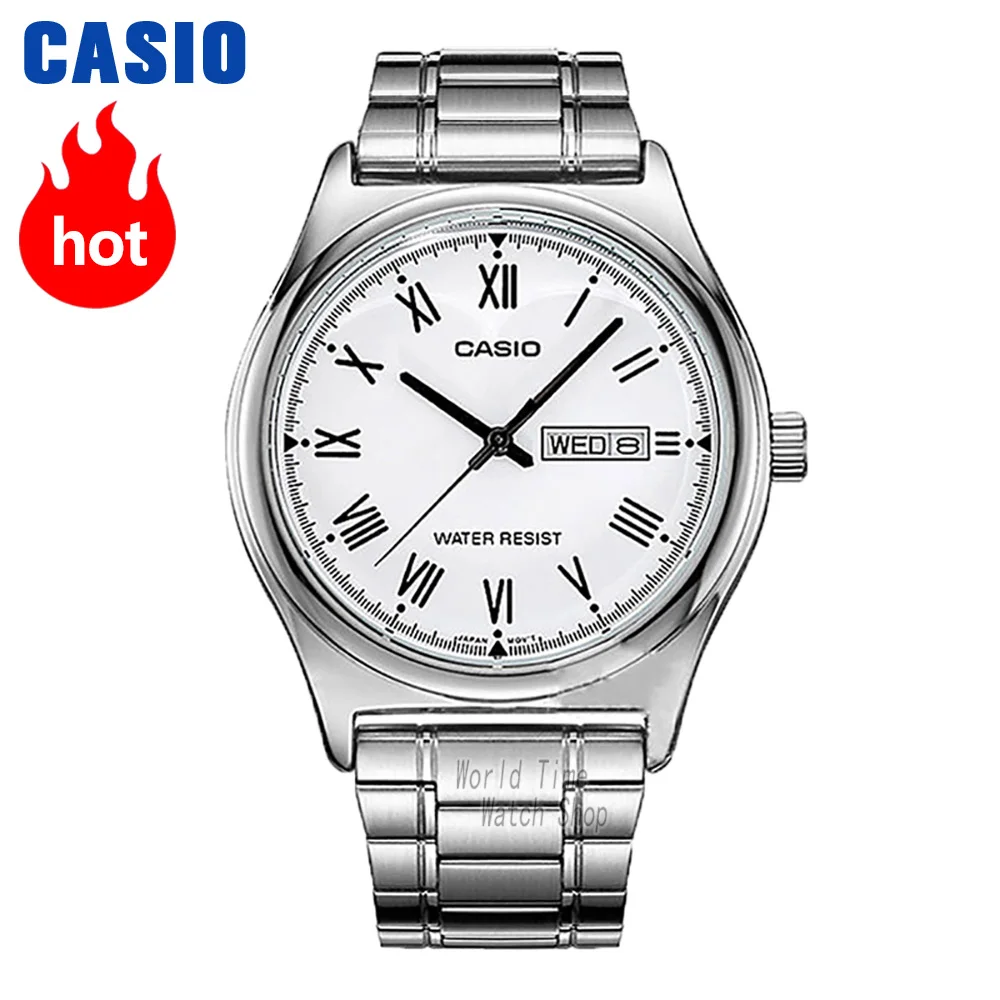 Часы Casio Простые часы мужские лучшие марки роскошные кварцевые часы Водонепроницаемые Ретро мужские часы Спортивные военные часы relogio masculino reloj hombre erkek kol saati montre homme zegarek meski MTP-V006