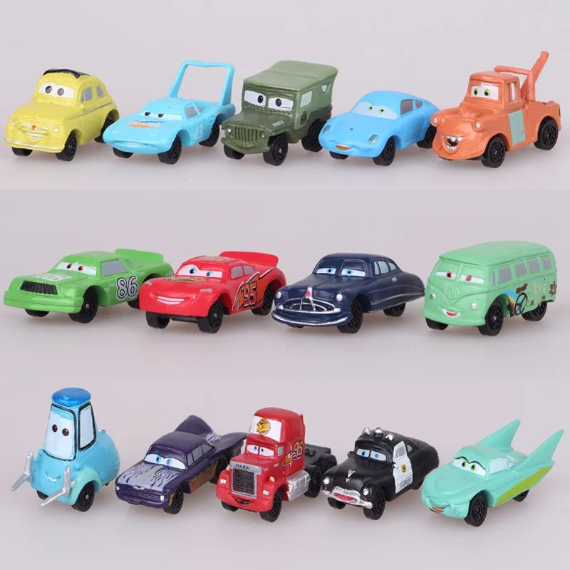 Disney Pixar Cars новые модели автомобилей 14 шт. подвижные милые мини фигурки для