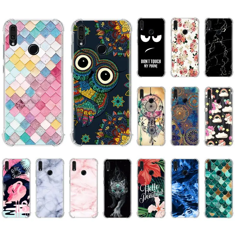 TPU Silicone Phone Cover For Huawei Y9 Prime 2019 P Smart Z Colorful Design Back Stylish Painted Soft Case |