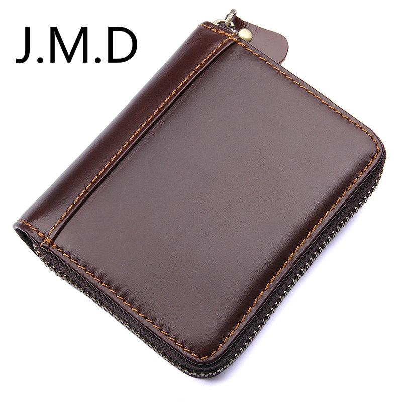 J.M.D 2019 новый кошелек из 100% яловой кожи на молнии держатель для карт с