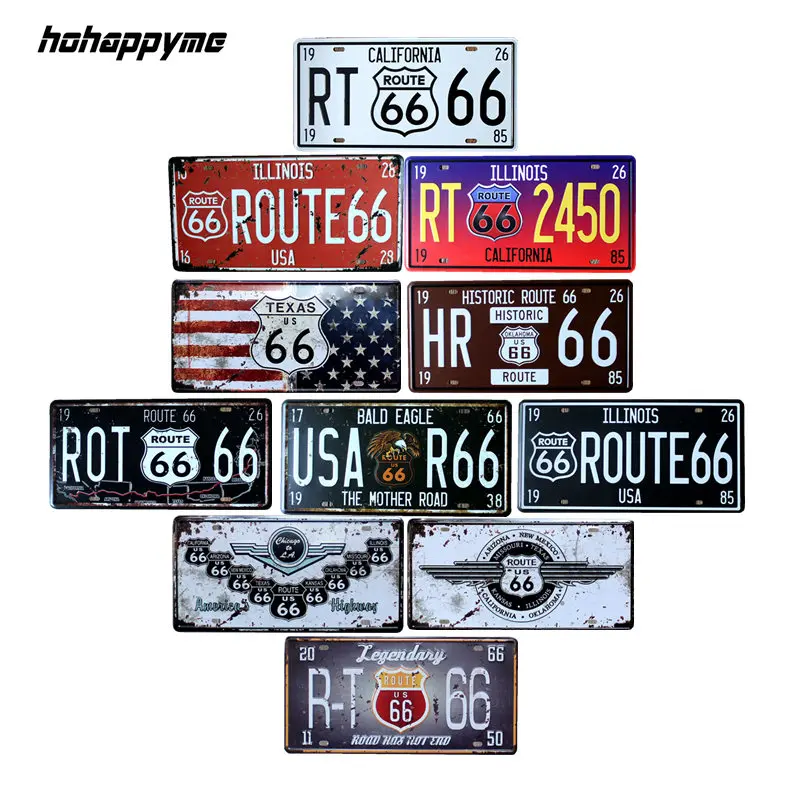Постер Route 66 металлический знак украшения Винтажные кофейные оловянные знаки