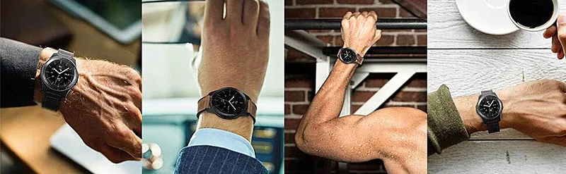 ASHEI 22 мм 20 мм винтажный кожаный ремешок для samsung Galaxy Watch 46 мм 42 мм активный 2 шестерни S3 S2 ремешок с силиконовым внутренним