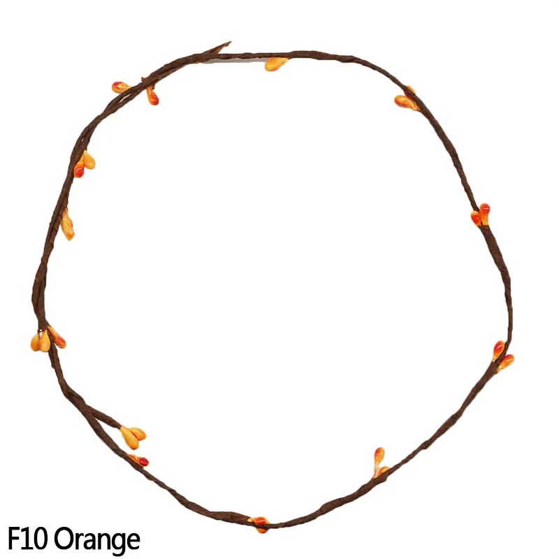 F10 Orange 5/10 шт Искусственный стебель с ягодами филиал Платья с цветочным принтом для свадьбы, венок Свадебный веночек украшения DIY с бесплатной доставкой ДВЕРИ ПОДВЕСНАЯ гирлянда для маленьких девочек повязка на голову - Цвет: F10 Orange