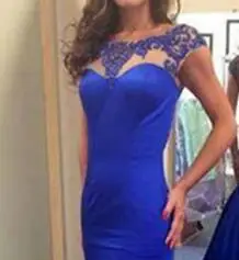 Сексуальная Спинки Royal Blue Формальное Русалка Вечернее Платье Высокое Качество