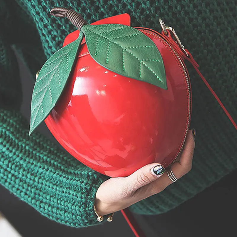 Модные женские сумки мессенджеры из кожи в форме яблока сумка на одно плечо милое