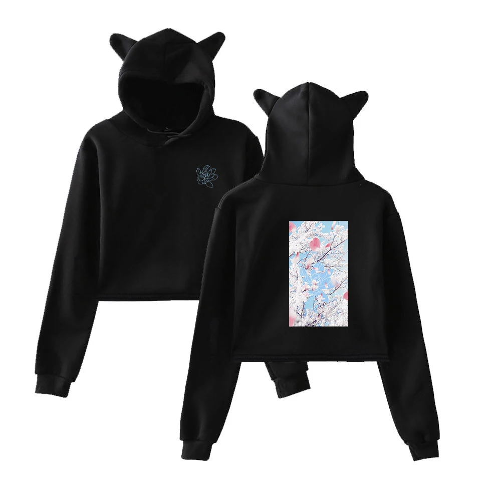 Shawn Mendes модные принтом в виде кошачьей мордочки Cat укороченные толстовки женские