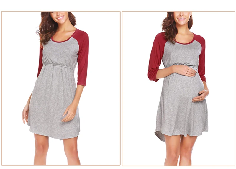 Ночная рубашка для беременных, кормящих грудью, одежда для сна, Одежда для беременных женщин, хлопковая Ночная одежда для кормящих грудью, домашняя одежда