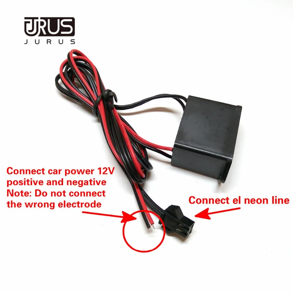 JURUS автомобильный 12 В инвертор/12 В сигаретный светильник er инвертор/5 В USB Инвертор для 1-5 м EL провод веревка трубка гибкий неоновый светильник