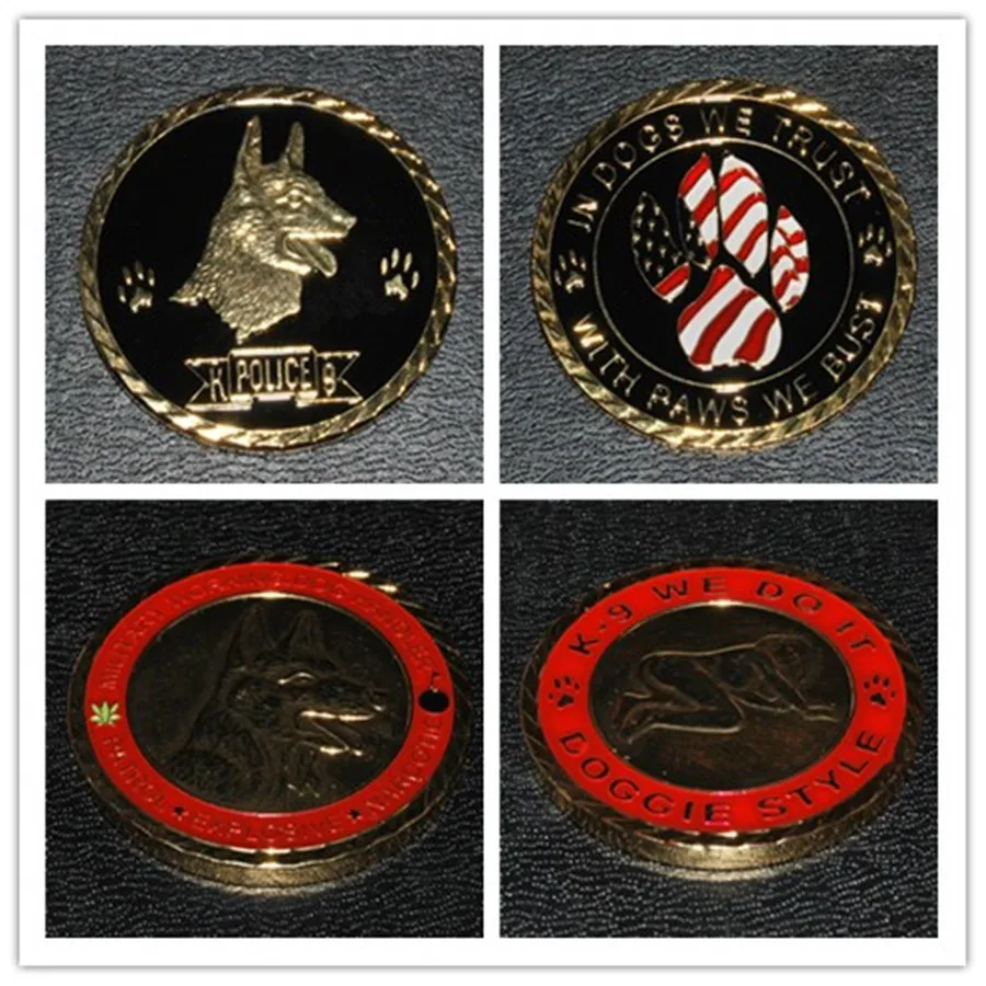 Бесплатная доставка микс 50 шт./лот военная монета самая смелая собака К9