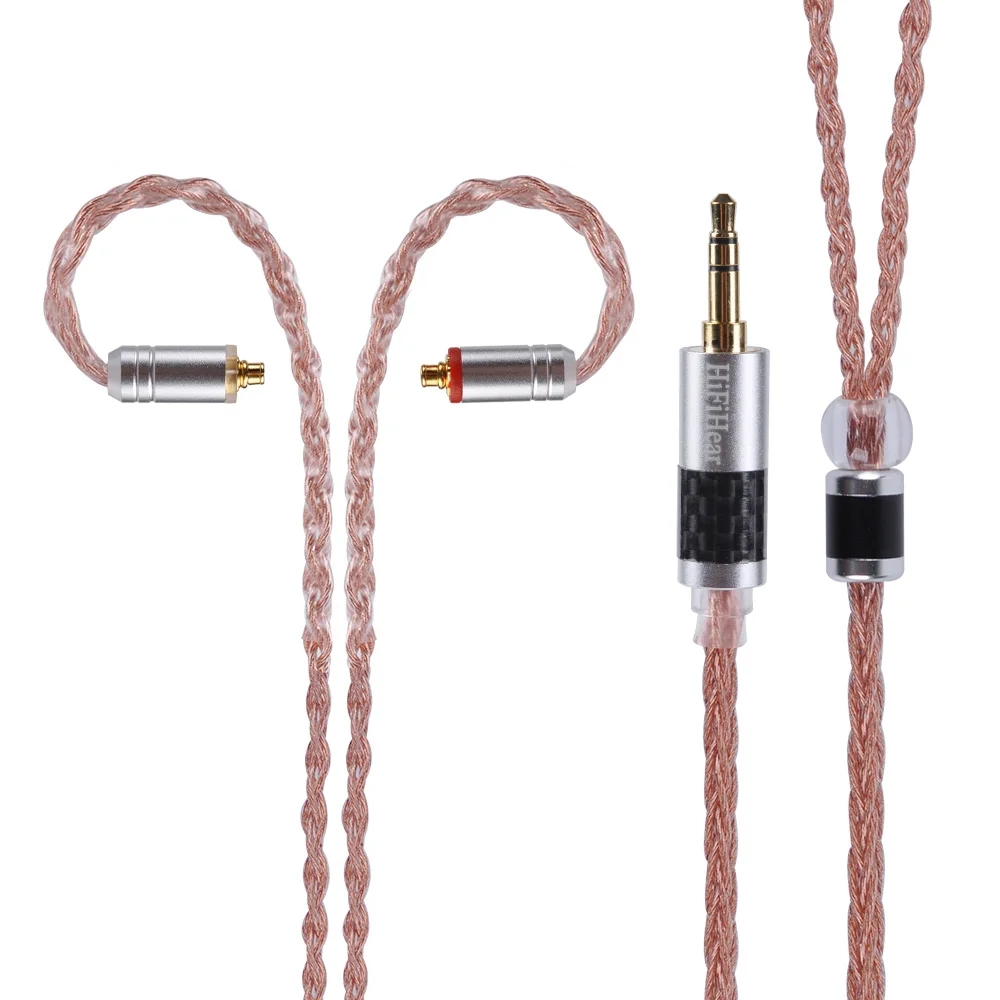 MMCX 3.5 AK HiFiHear 8 Core посеребренный кабель 2,5/3,5/4,4 мм балансный кабель с MMCX/2pin с наушным креплением разъем для LZ HQ8 HQ6 плотным верхним ворсом KZ лампа указателя ОСО - Цвет: MMCX 3.5