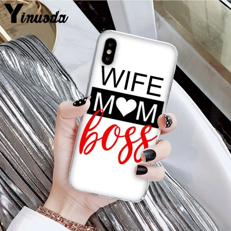 Yinuoda домашнее лучшее мама boss Слова чехол для телефона с принтом аксессуары Apple iPhone