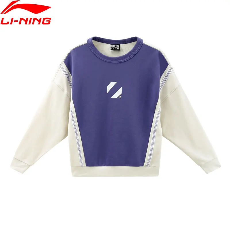 Li-Ning Женская баскетбольная серия BAD FIVE Джерси 76.5% хлопок 23.5% полиэстер свободная подкладка спортивный Топ Толстовка AWDP094 WWW1029