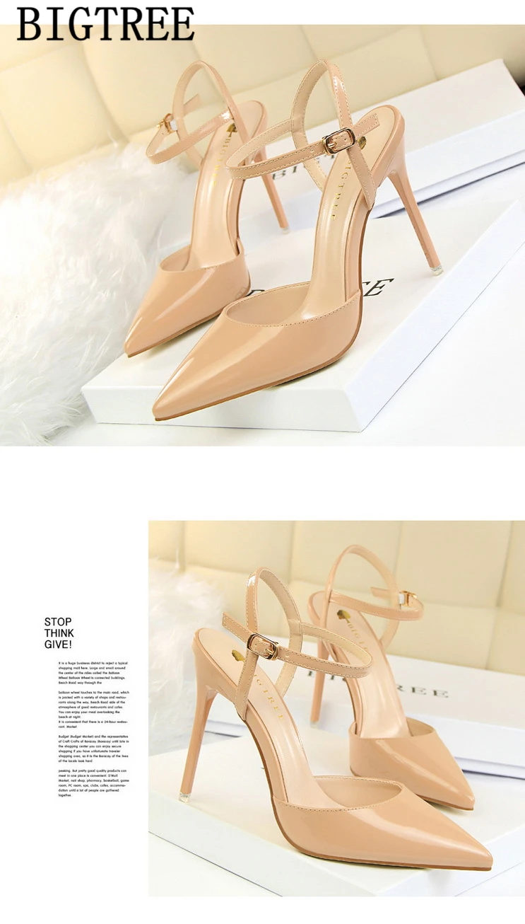 Patent leather gold shoes high heels sandals women bigtree shoes extreme high heels pumps women shoes sexy heels buty damskie