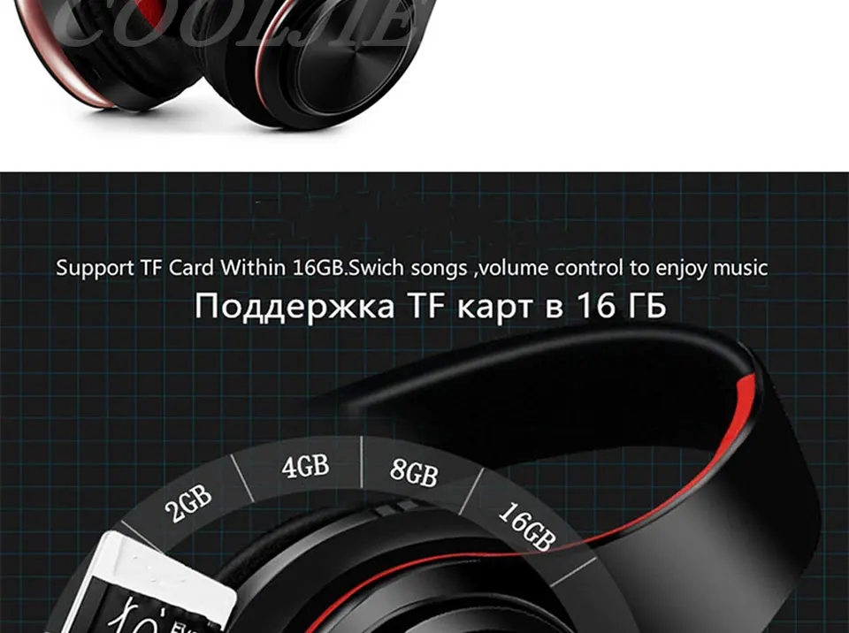 COOLJIER Новые беспроводные наушники Bluetooth гарнитура Регулируемые наушники складные наушники с микрофоном для ПК мобильного телефона