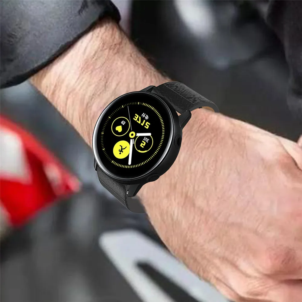 20 мм/22 мм кожаный ремешок для samsung Шестерни S3/Galaxy Watch 42/46 мм/Активный ремешок для часов HUAWEI GT для смарт-часов Garmin Vivoactive 3 браслет