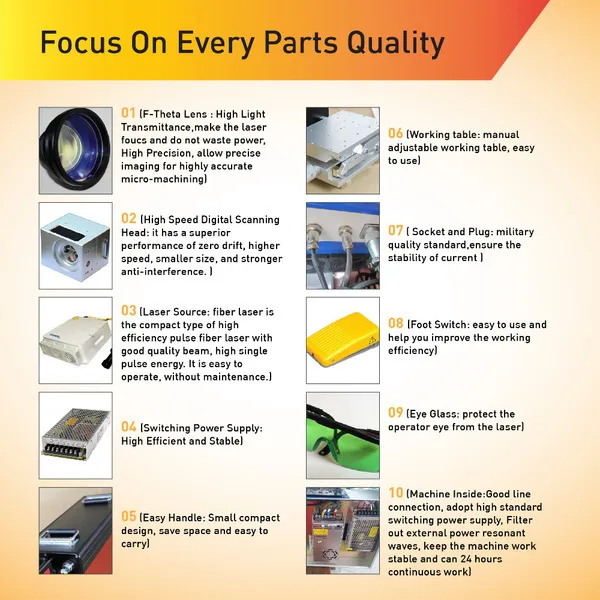 Настольный и Портативный волоконный лазерный маркер 20 Вт с системой воздушного