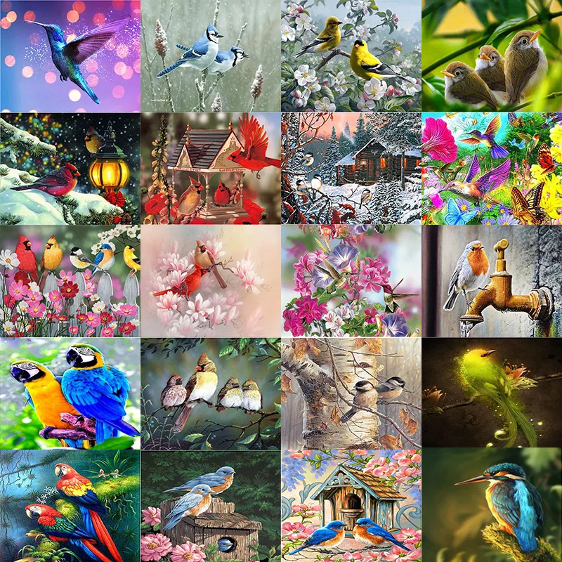 5D Роспись Алмазами "Красивая Птица" Крестиком Полный Круглый Мозаика Рукоделие Вышивка Домашний Подарок.