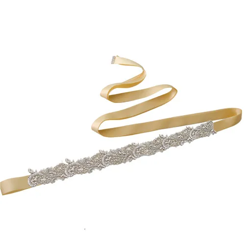 champagne TRiXY S365 Роскошные Свадебные ремни реальное изображение Удивительные Хрустальные Стразы Искрящиеся свадебные пояса свадебные аксессуары - Цвет: champagne