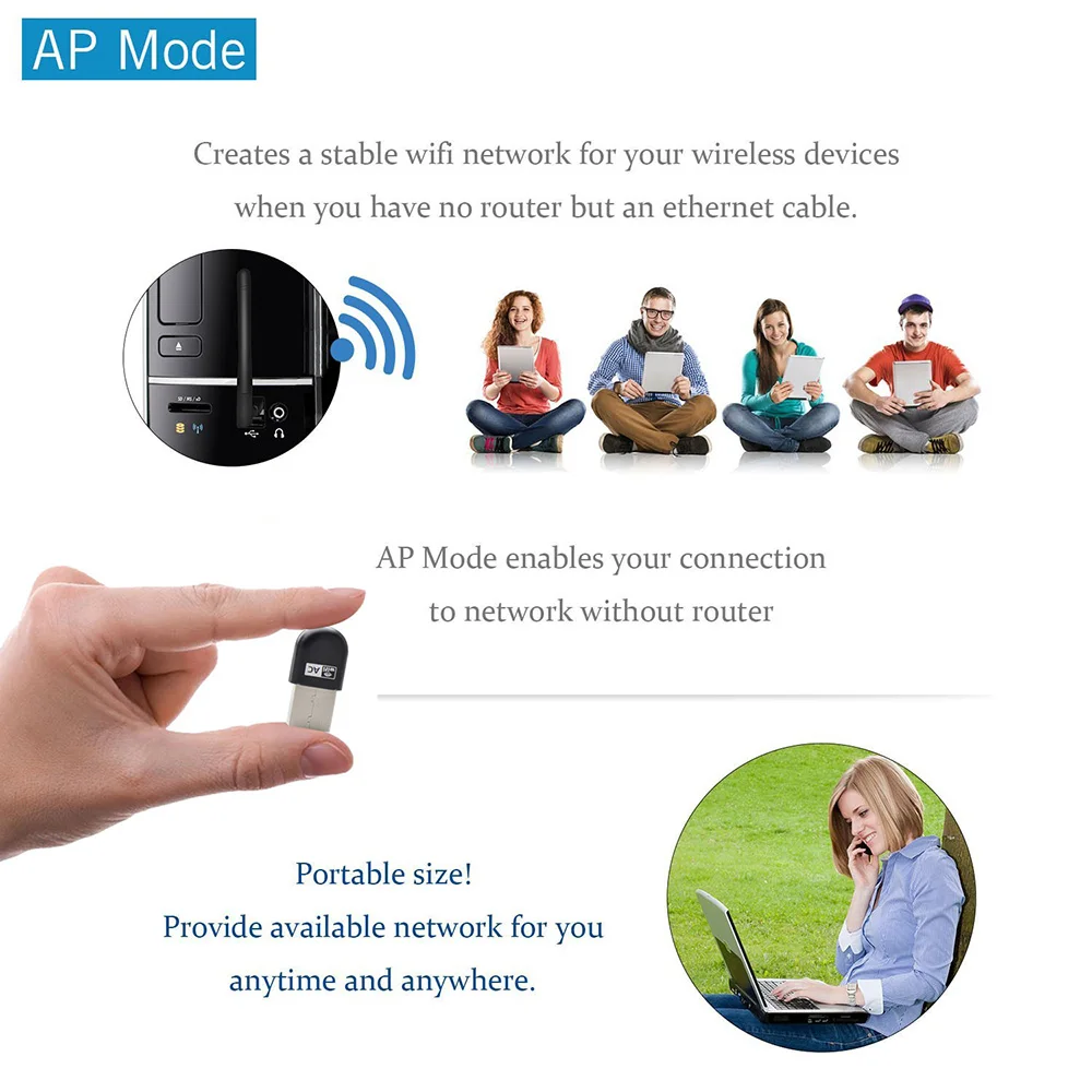 Wavlink USB2.0 AC600 USB wifi адаптер Wi-Fi адаптер Dual Band 2,4G/5G USB Беспроводной локальной сети картоприемник для ноутбук ПК настольный компьютер