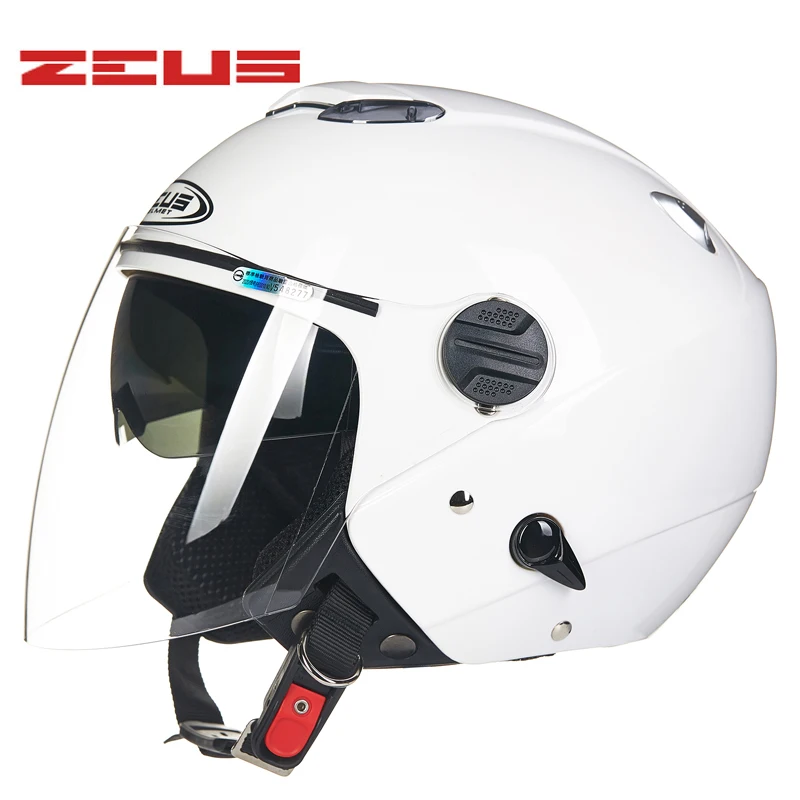 Мотоциклетный шлем защитный полушлем с двойными линзами дышащий в горошек