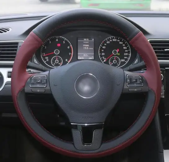 Замша натуральная кожа для рукоделия Руль Обложка Volkswagen VW Golf Tiguan Passat B7 CC Touran Jetta
