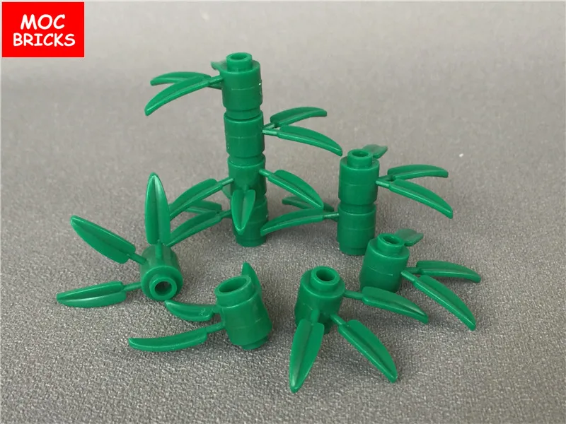 50 шт./лот MOC кирпичи растение Зеленые Бамбуковые листья дерева для цветов