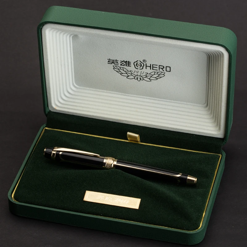 HERO Бриллиантовая 100 Классическая перьевая ручка 14K подарочная коробка|Перьевые