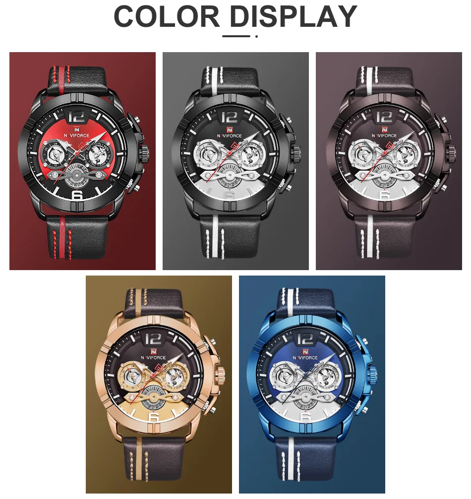 NAVIFORCE Топ люксовый бренд мужские часы спортивные Кварцевые Мужские наручные часы кожаные водонепроницаемые мужские часы аналоговые с указанием даты Relogio Masculino