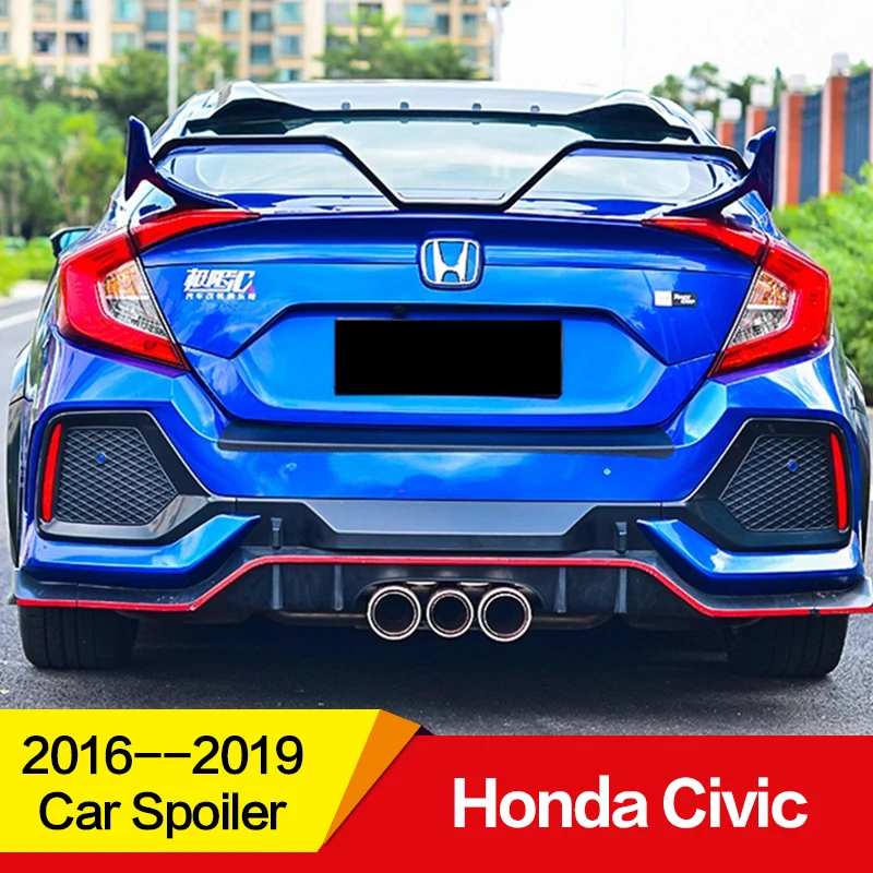 Использовать для Honda Civic спойлер civic 17 18 19 лет заднее крыло Чайка стиль спортивный спойлер, аксессуары применение герметика