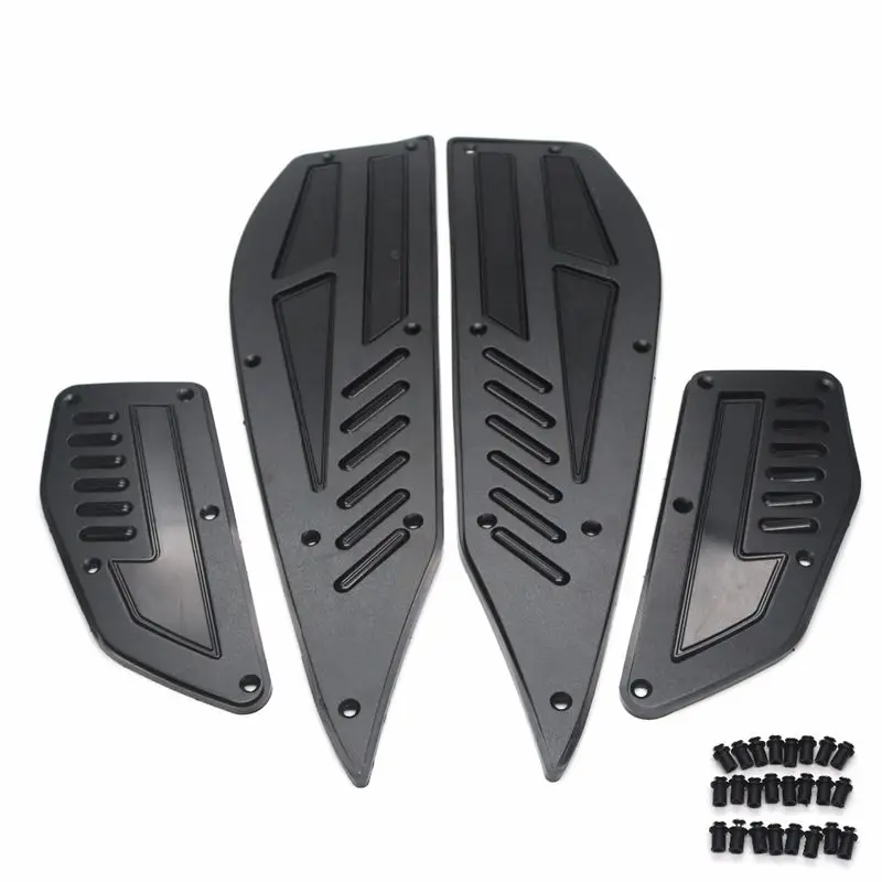 X-MAX модифицированные части мотоцикла для Yamaha XMAX 250 300- коврики CNC подножка подножки Педальный из алюминиевого сплава пластины - Цвет: Black