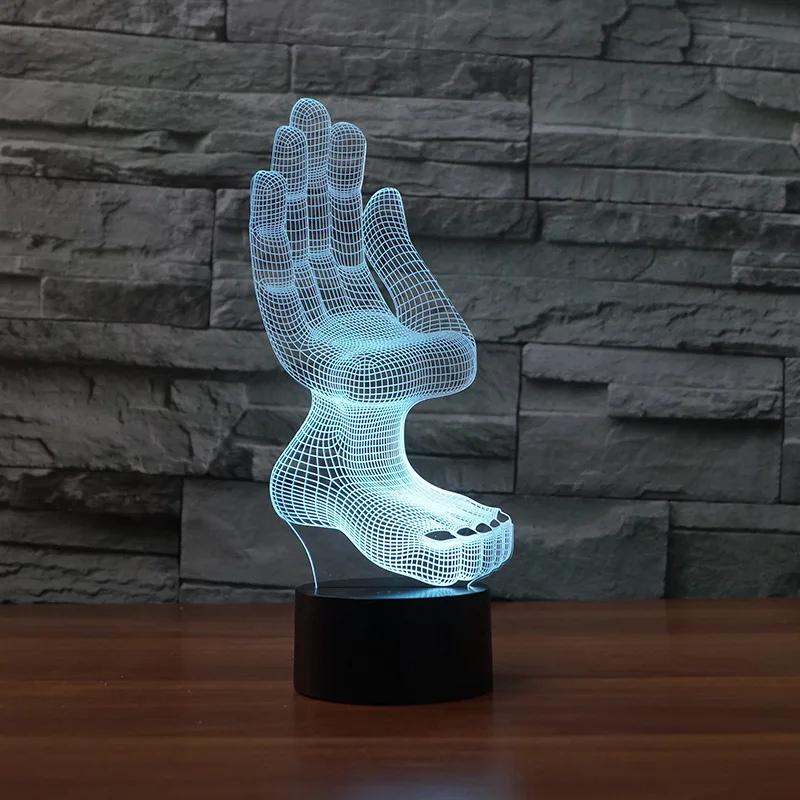 Abstract 3d Acrylic Nightlight Led Stereo Table Lamp Personality Decoration Gift 7 color change Kids Room Light | Лампы и освещение