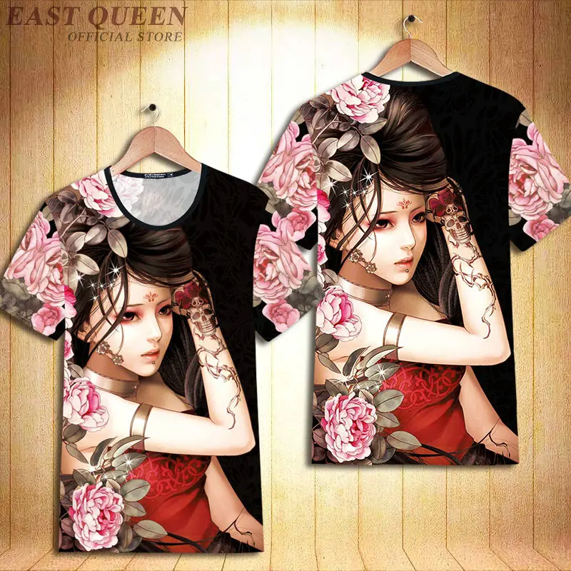 Футболка женская с коротким рукавом и принтом тату KK2854|Мужские футболки| |