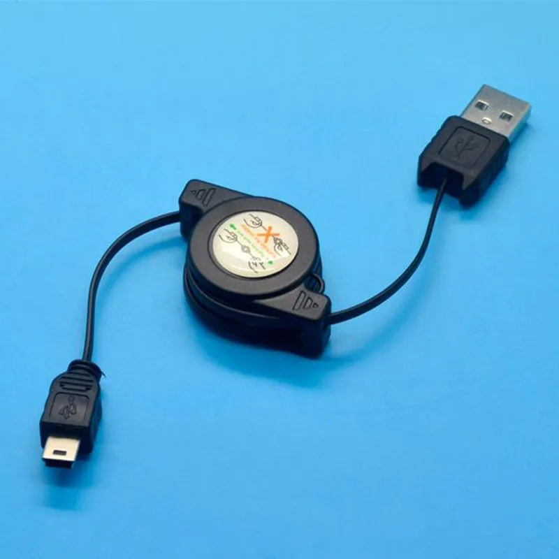 Черный выдвижной мини USB 2,0 5-контактный кабель для синхронизации данных кабель для зарядки и синхронизации данных шнур макс 80 см быстро, 1 предмет, лидер продаж