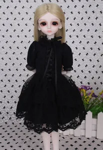 13 14 16 BJD кукла BJDSD модное платье, одежда, милое черное Кукольное платье для маленьких девочек