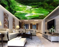 beibehang 3d visual personality wallpaper looking up fresh air woods zenith decorative painting backdrop wallpaper for walls 3 d