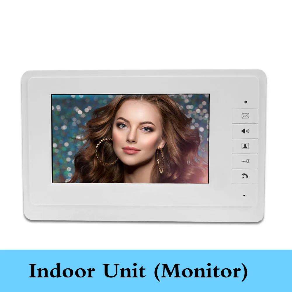 V70F Проводной Домашний 7 ''TFT lcd видеодомофон дверной звонок Система монитор видео телефон двери IR COMS уличная камера 700TVL белый экран Металл - Цвет: V70F