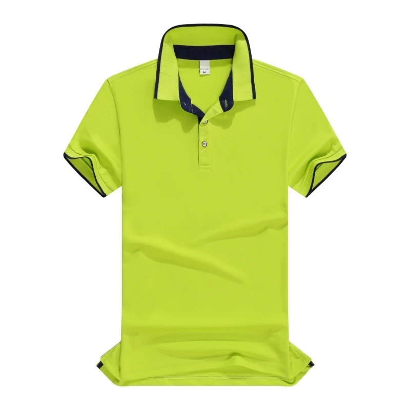 Apple green Рубашка поло для мужчин и женщин, унисекс, хлопковые топы с коротким рукавом, топы с рекламой, на заказ, с принтом логотипа, для всей семьи, повседневные поло - Цвет: Apple green