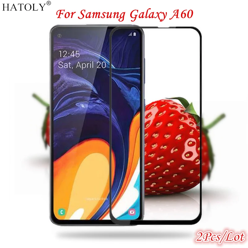 2 protectores de pantalla para Samsung Galaxy A60 para Galaxy A60, pel&iacute;cula de vidrio con pegamento completo, vidrio templado para Samsung Galaxy A60-0