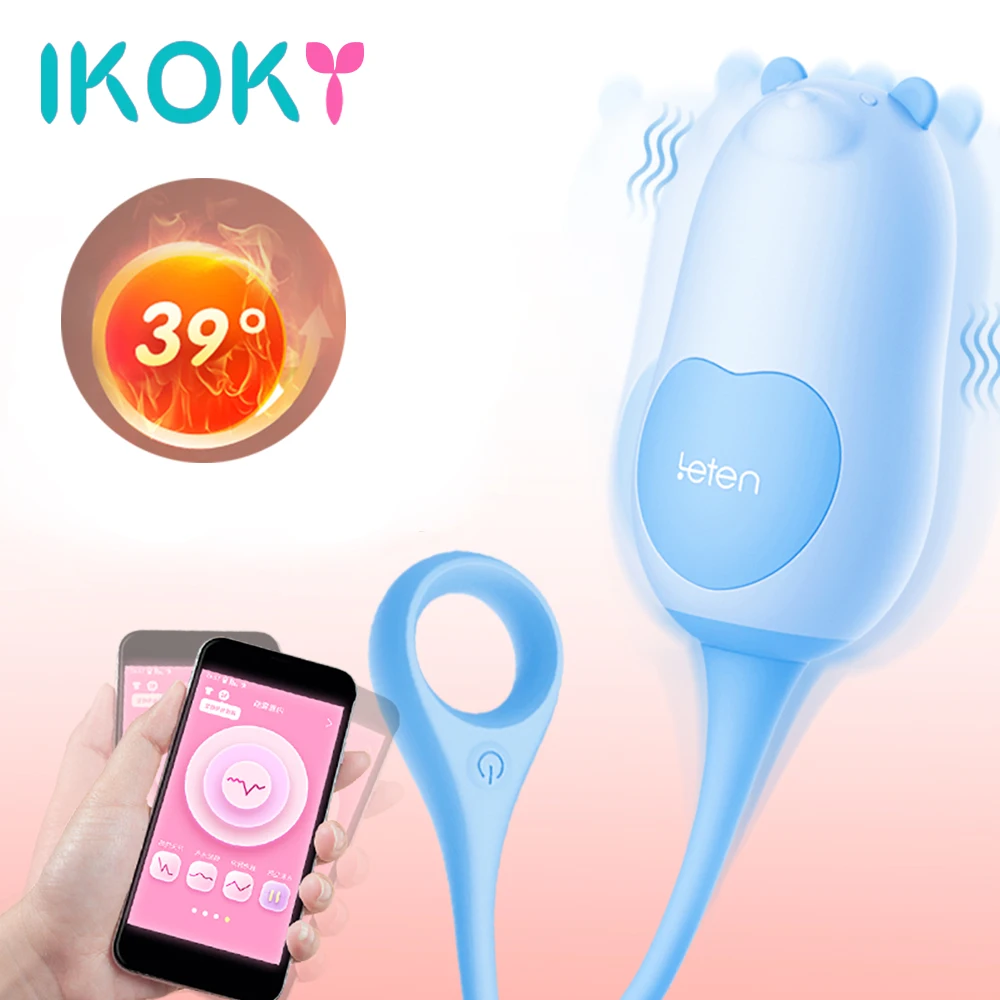 IKOKY APP Bluetooth Вибраторы с подогревом Стимулятор клитора шарики Кегеля для точки G