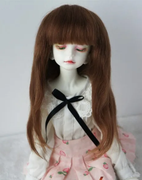 7-8inch Light brown JD084 1/6 1/4 1/3 модные BJD парики из мохера для кукол YOSD MSD SD Размер 6-7 дюймов 7-8 дюймов 8-9 дюймов Длинный мягкий мохеровый парик для куклы - Цвет: 7-8inch Light brown