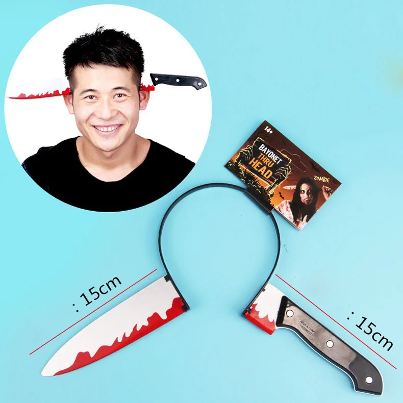 Funny Scary Toys Halloween Perform Props Axe Saw Nail Knife Headwear Fake Blood Scene horror toy | Игрушки и хобби