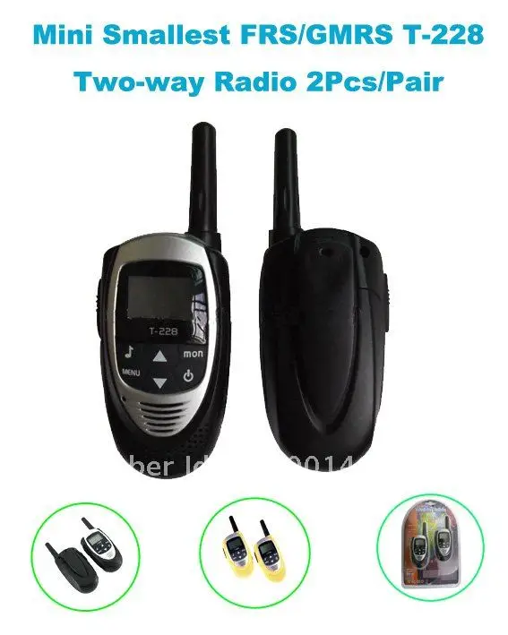 

Hot Sales Mini 22 Channels FRS/GMRS LCD Screen T-228 Two-way Radio (2pcs/ pair)