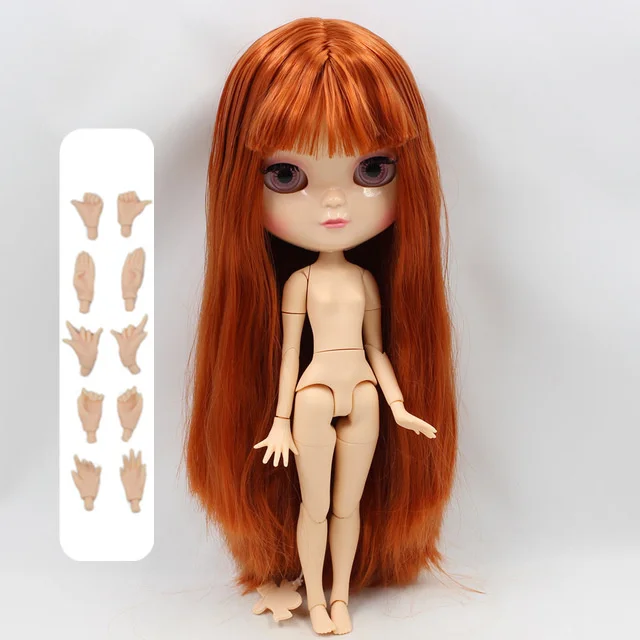 Ледяная кукла DBS маленькая грудь azone joint body BL232 красные каштановые волосы 30 см - Цвет: DOLL WITH HAND A
