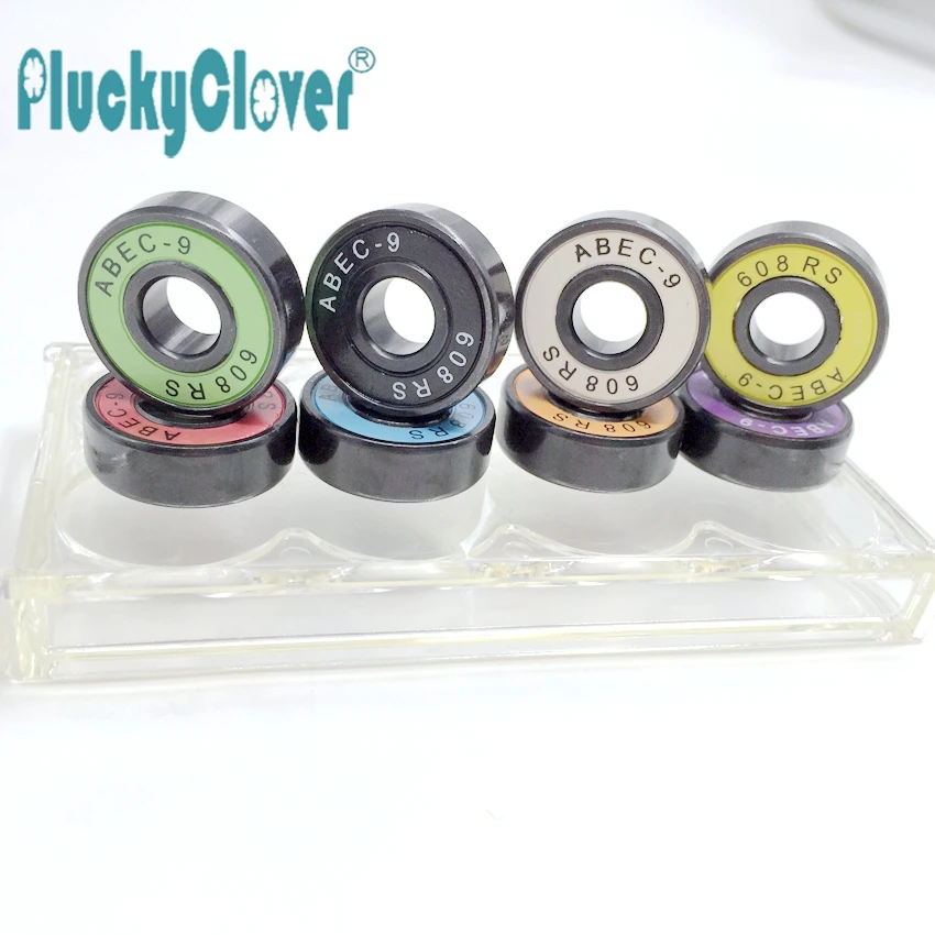 8 шт./компл. ABEC9, 11 красочный скейт-подшипник 608 Pro Slalom Rollerski Derby ролик скейт скутер колесо мм 8 мм Подшипник 608-2rs скейтборд