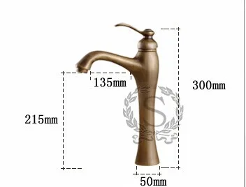 Новый дизайн античная латунь смеситель водопад кран для ванной комнаты раковины