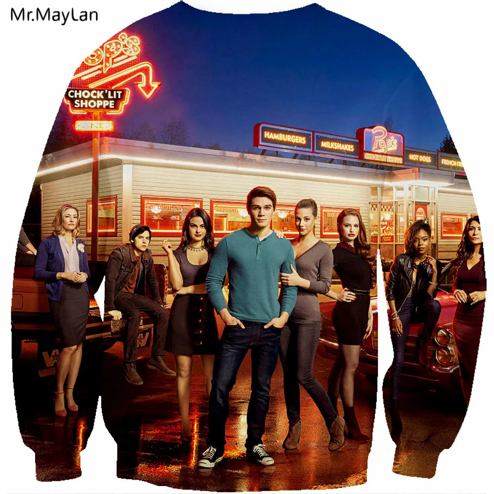 

Crime TV Riverdale 3D Print Vintage Jacket Women/men Streetwear Hoodie Boys Retro Hooded Sweatshirt 2019 Spring Man Clothes 5XL